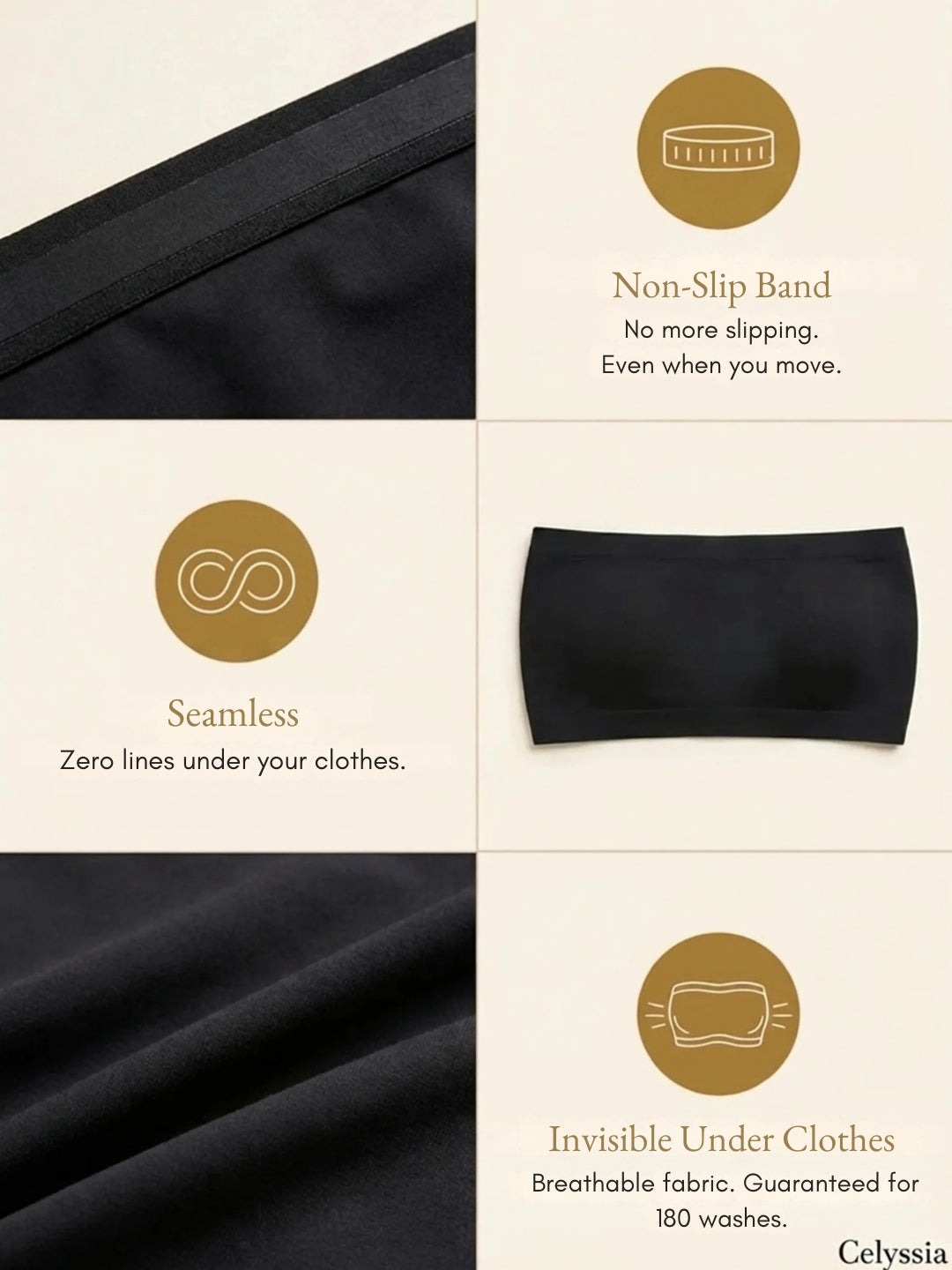 BreezeBand™ Bandeau Bra | Zero Readjusting, Zero Marks, Zero Discomfort