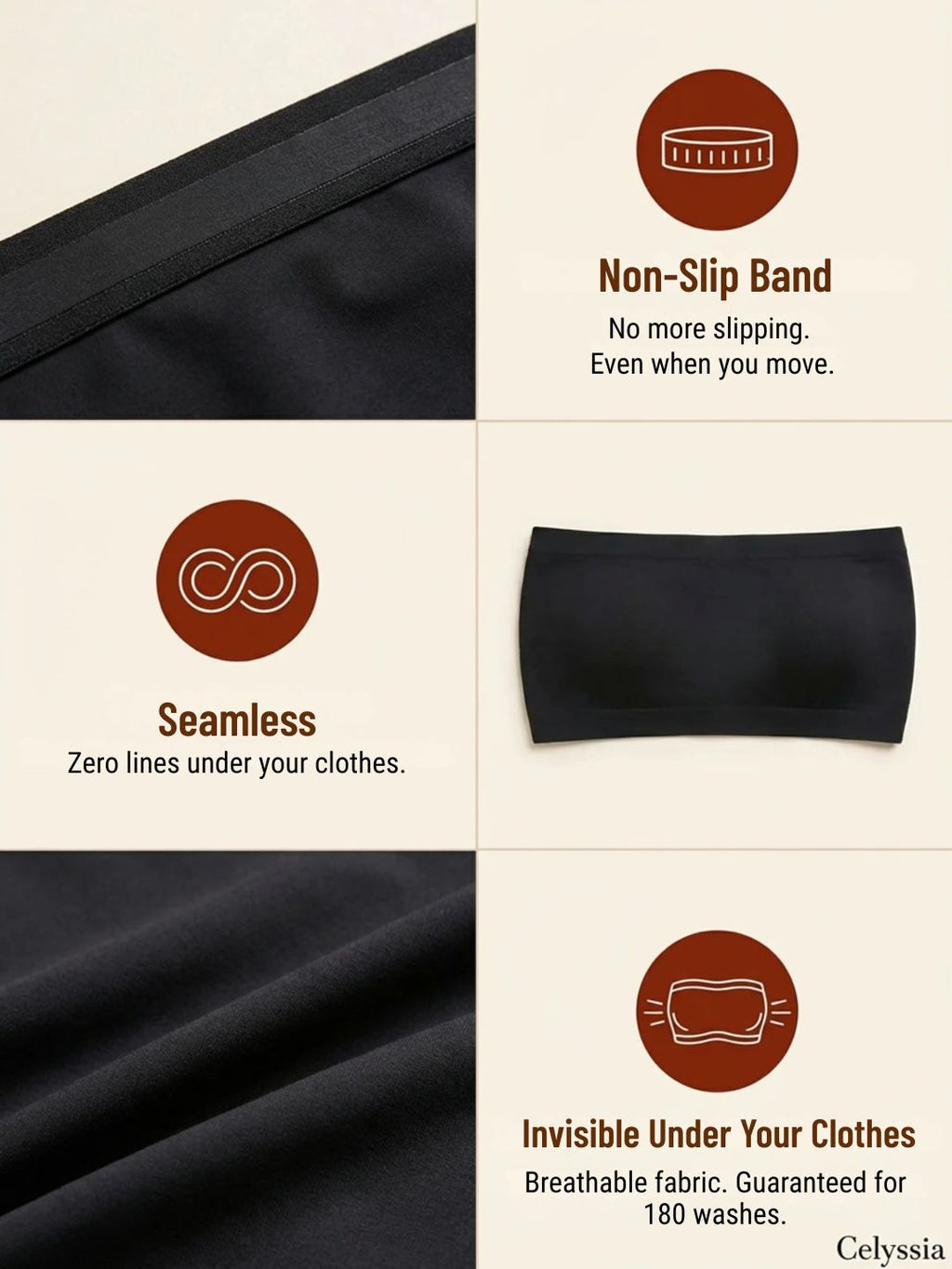 BreezeBand™ Bandeau Bra | Zero Readjusting, Zero Marks, Zero Discomfort