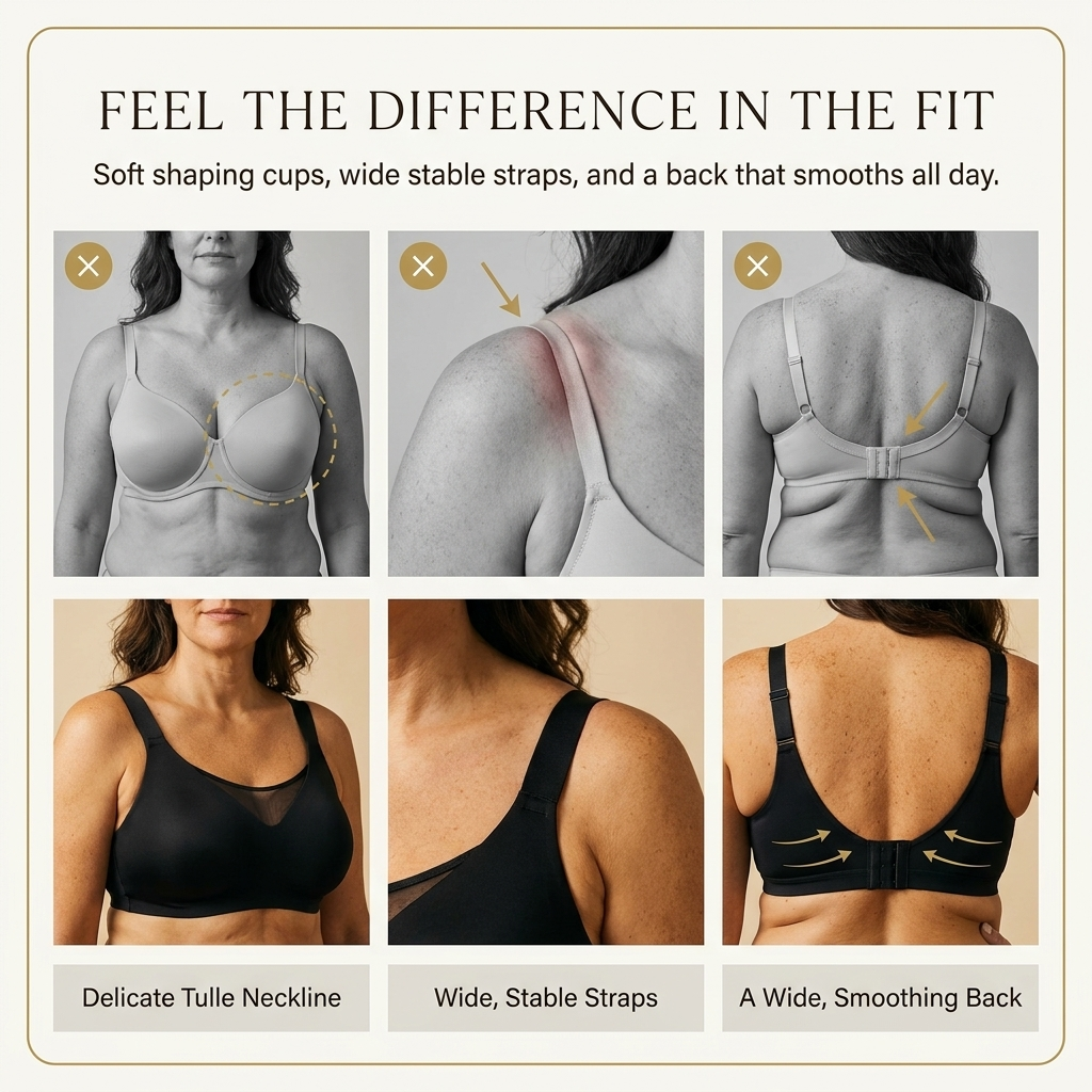 Finally, wire-free support that still feels elegant.